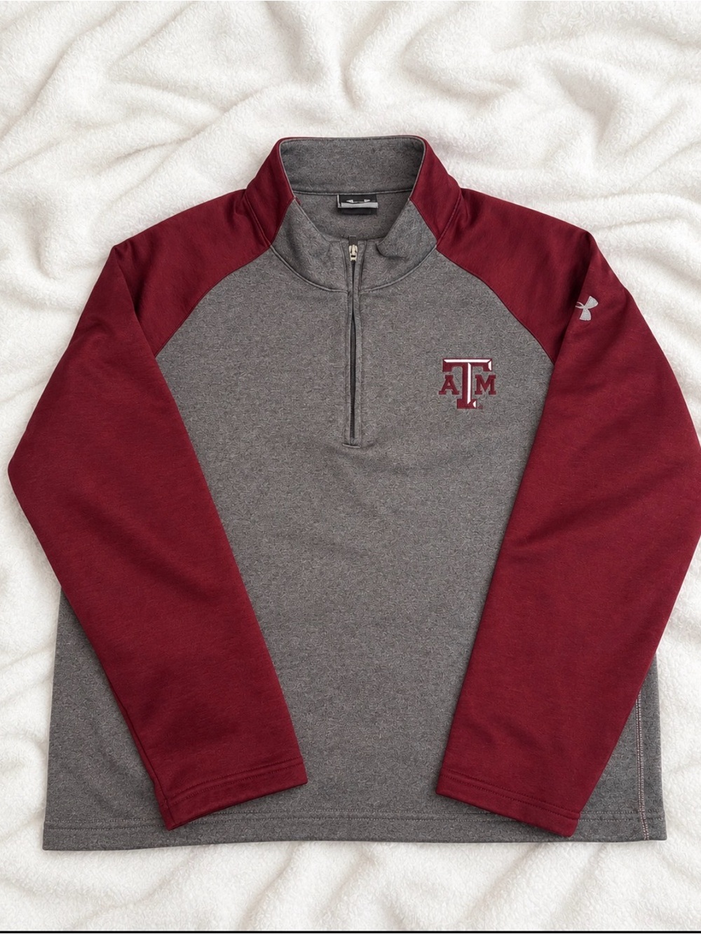 Under Armour Maroon & Gray Quarter-Zip Texas A&M Pullover